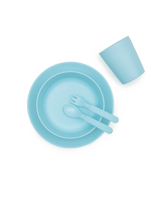 Bobo&Boo Non-Toxic, BPA-Free, 5 Piece Children’s Bamboo Dinner Set - Pacific Blue
