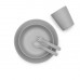 Bobo&Boo Non-Toxic, BPA-Free, 5 Piece Children’s Bamboo Dinner Set - Pebble Gray