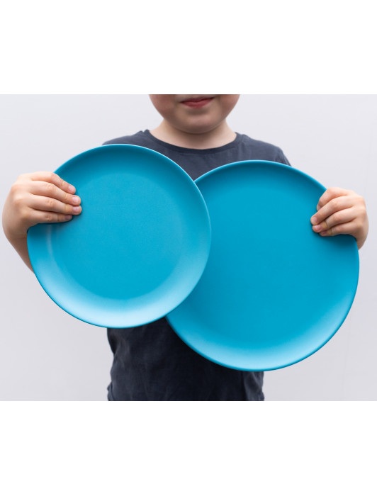 bobo&boo Non-Toxic, BPA-Free, Eco-friendly, set of 4 bamboo adult-sized plates for the big kids and the big kids at heart - Coastal