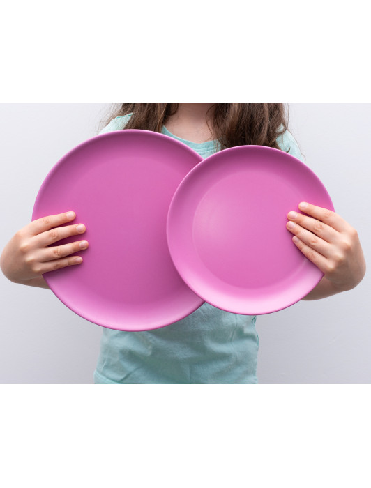 bobo&boo Non-Toxic, BPA-Free, Eco-friendly, set of 4 bamboo adult-sized plates for the big kids and the big kids at heart - Sunset