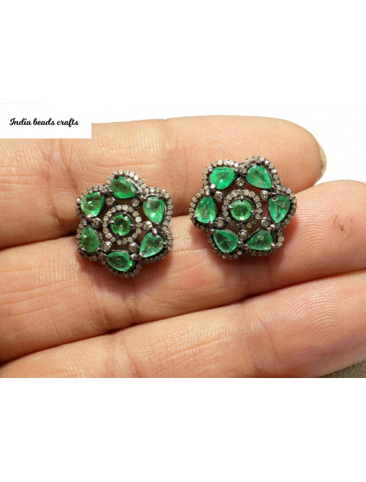 Jumbo Emerald Cut Emerald Stud Earrings with Diamond Frame – Milestones by  Ashleigh Bergman