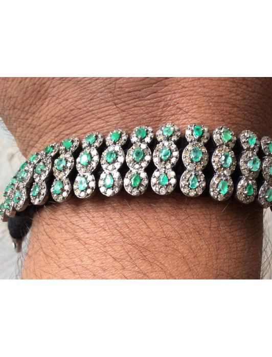 Square Cut Emerald Tennis Bracelet in Platinum - Filigree Jewelers-hdcinema.vn
