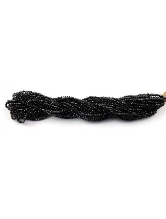 20 Strands Natural Black Spinel Rondelle Faceted 2-2.5mm Tassel Necklace 13"Long, Rondelle Beads Rosary Necklace Chain