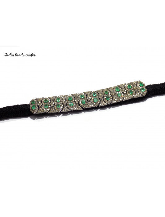 Emerald Pear Shape Pave Diamond Bracelet