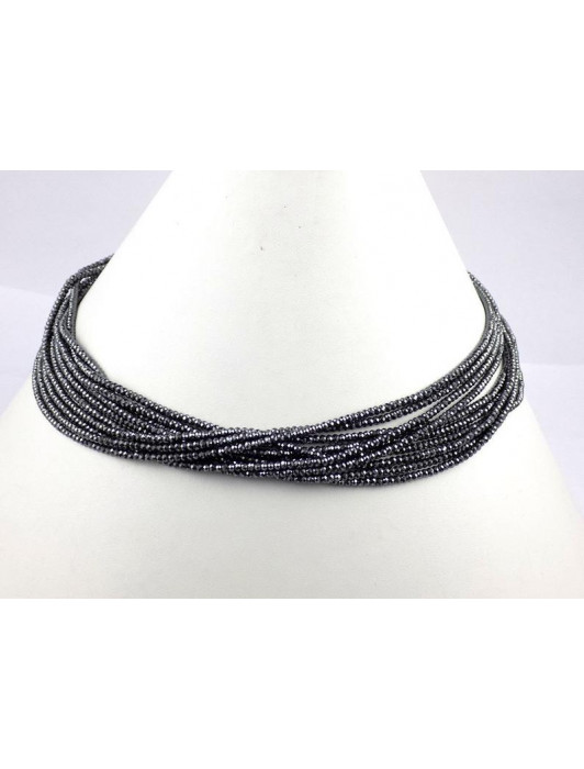 10 Strands Hematite Gemstone Faceted Rondelle 2-2.5mm Fine Necklace Jewelry Excellent Look Beaded Necklace For Women