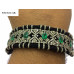 Natural Emerald Oval Thread Bracelet Diamond Bracelet Unisex Bracelet Beautiful Bracelet Green & White