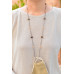 FOREVER Necklace/ Mask Chain/ Eyeglass Chain with Fluted Metallic and Golden Glass Beads in Black Chain