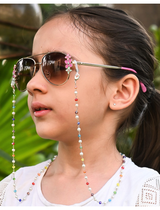 RAINBOW Chain with pearls Necklace/Mask Chain/Eyeglass Chain -KIDS
