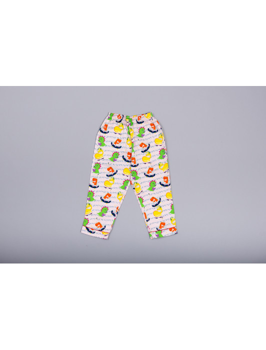 Dino Printed Peach Full Sleeves Night Suit Set 