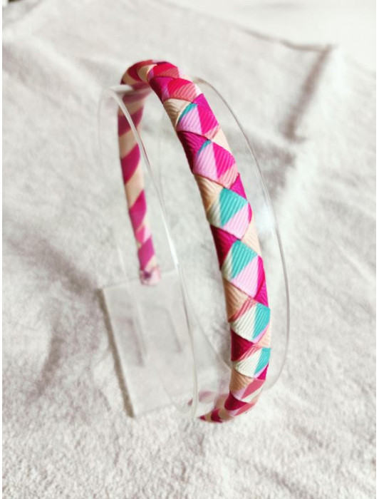 Pretty in pink woven hairband