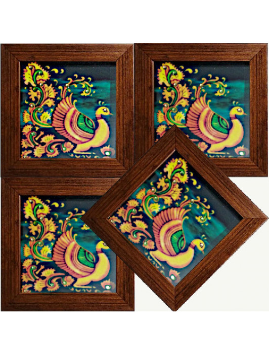 Peacock – Embellished Coasters (Set of 4)