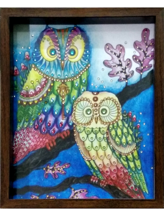 The Owls – Embellished Box Tray for serving