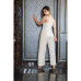 White Mirror Work Strapless Jumpsuit