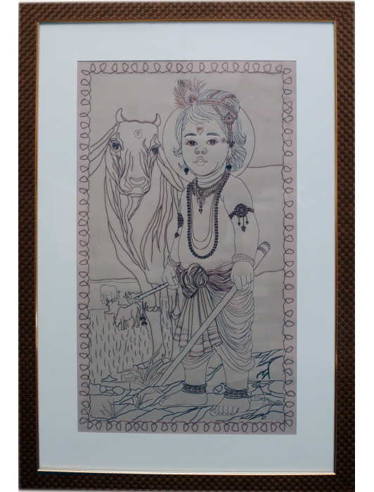 Buy ArtX Multicolor Lord Krishna Bal Gopal Wall Art Painting 13 X 13 Online  at Best Prices in India - JioMart.