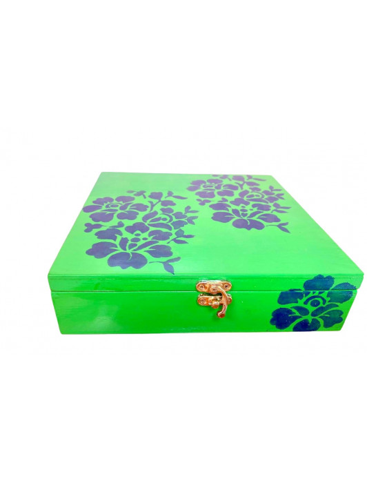 Vibrant Green Large Flower Jewellery Box