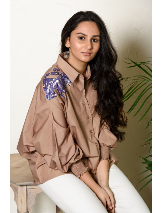 Lily Shirt Taupe 