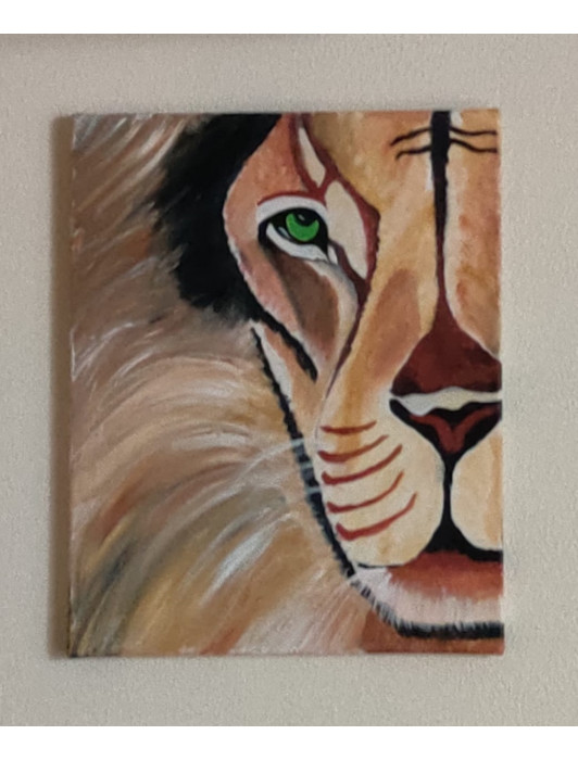Brown Lion Canvas Painting