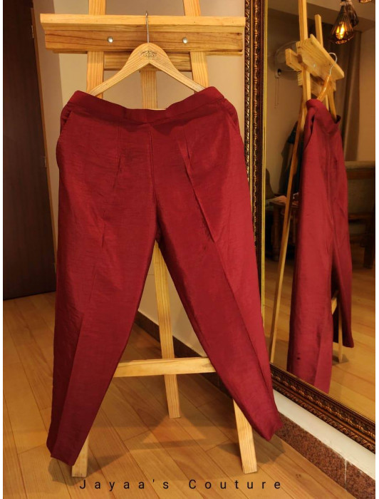Deep red kurta pants and dupatta