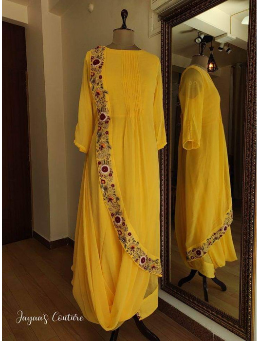 Drape yellow gown