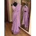 Lavender ruffled saree with blouse and organza jacket 