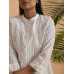 A chanderi and khadi pintuck shirt with front placket, 3/4th sleeves, comes with a soft cotton matching slip