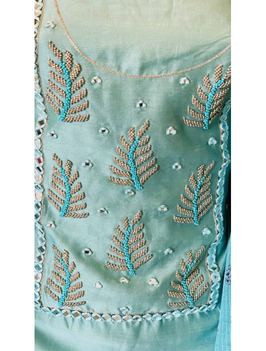 Leaves Unstitched Suit Ps