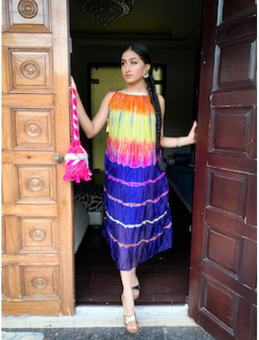 TIE-DYED MULTOCOLOURED DRESS