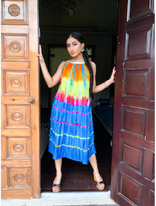 TIE-DYED MULTOCOLOURED DRESS