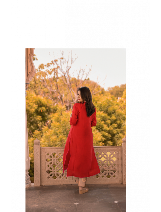 RED KURTA WITH GOTA PATTI WORK