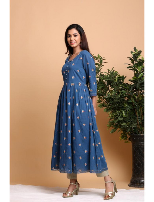 Tarini Prussian Blue Kurta Pant Set