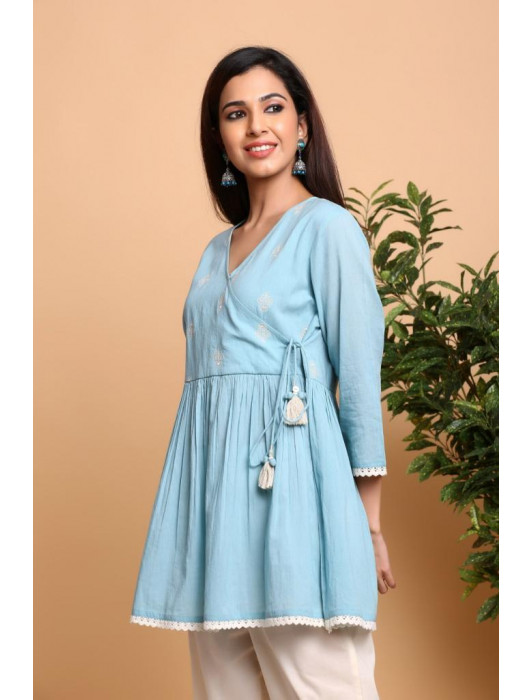 Tarini Powder Blue Tunic  With Pant