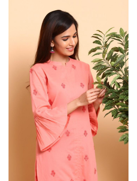 Tarini Peach Kurta Pant Set