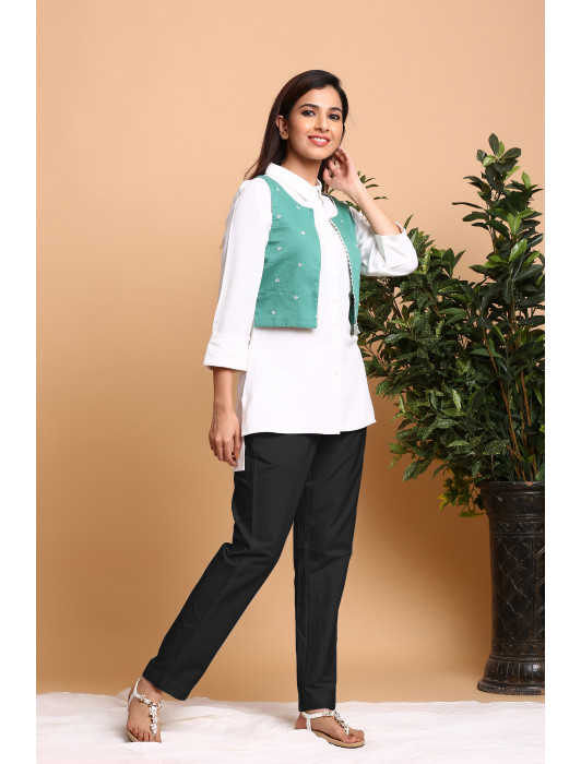 Tarini Shirt with Green Jacket