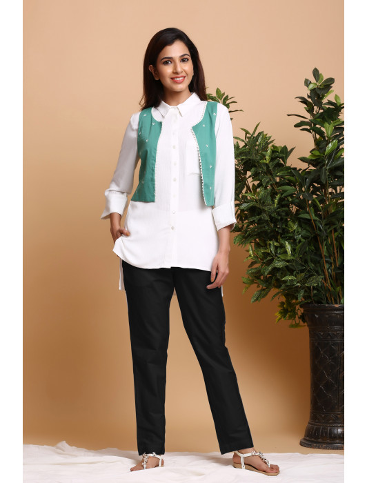 Tarini Shirt with Green Jacket