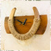 Rustic Horseshoe Table/Wall Clock (Jute)