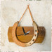 Rustic Horseshoe Table/Wall Clock (Orange Jute)