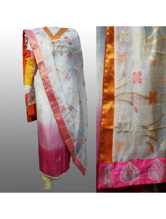  SEMI STITCHED TOP DUPATTA SET