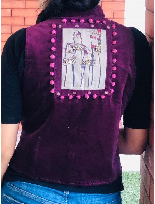 Hand Ghungru- Purple Silk REVERSIBLE JACKETS
