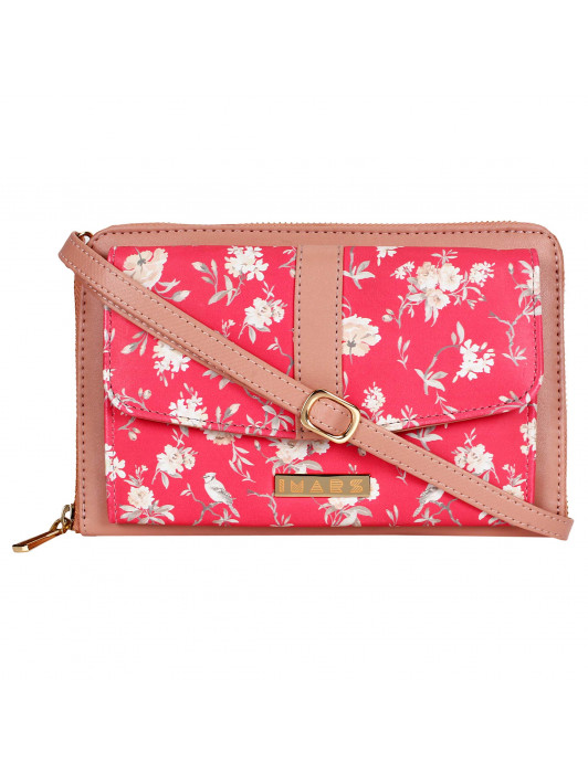 IMARS FASHION Zipped Wristlet With Sling-Pink Floral