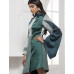 GREEN MONOTONE COLLAR SHIRT DRESS