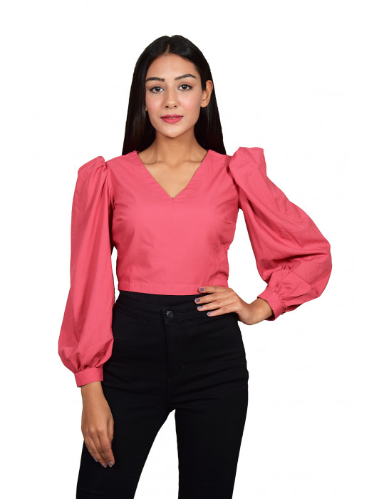 Red Puff Coral Top 